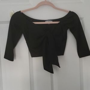 Charlotte Russe Front Bow Detail Crop Top sz S